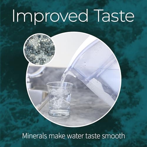 Santevia Classic Alkaline Water Filter Pitcher | Water Filtration System | Chlorine and Lead Filter | Water Purifier Pitcher | 9-Cup Home Water Filter 6