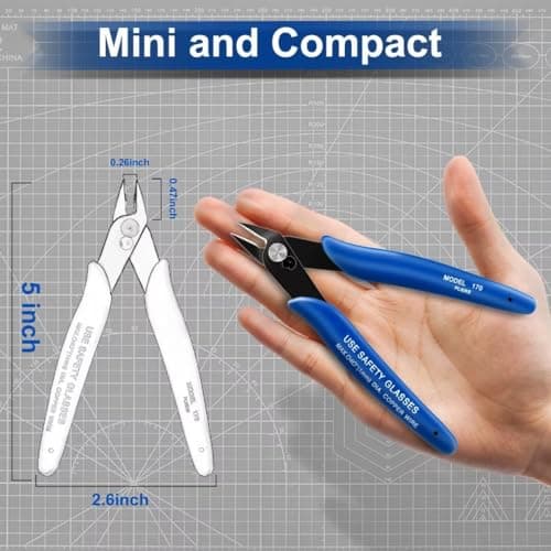OOTDAY Wire Cutters, 4.9 inch Flush Cutters, Jewelry Making Tools with Internal Spring, Cable Cutters with Smooth Handle for Component Foot, Electronic Component, Plastic Edge, Jewelry 5