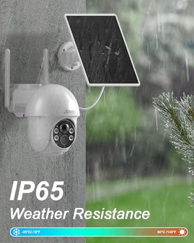 ANRAN Security Camera Wireless Outdoor, 2K Solar Outdoor Camera with 360° View, Smart Siren, Spotlights, Color Night Vision, PIR Human Detection, Pan Tilt Control, 2-Way Talk, IP65, Q1 White 6