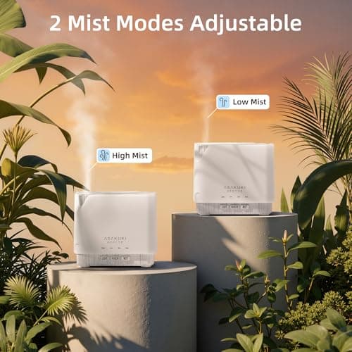 ASAKUKI Essential Oil Diffuser for Home, Large 700 ml Humidifier with Automatic Shut-Off, Quiet Aromatherapy Diffuser with 7 LED Lights for Living Room, Kitchen, Bedroom, Hotel - White 9