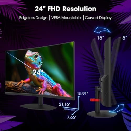 New! Sceptre Curved 24-inch Gaming Monitor 1ms 100Hz 1500R DisplayPort HDMI X2 Eye Care 100% sRGB Build-in Speakers, Machine Black 2026 (C248W-FW100T Series) 6