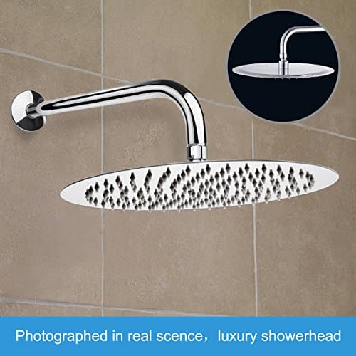 NearMoon Rain Shower Head, Ultra-Thin Design-Pressure Boosting, Awesome Some Experience, High Flow Stainless Steel Rainfall Head (12 Inch, Chrome Finish) 7