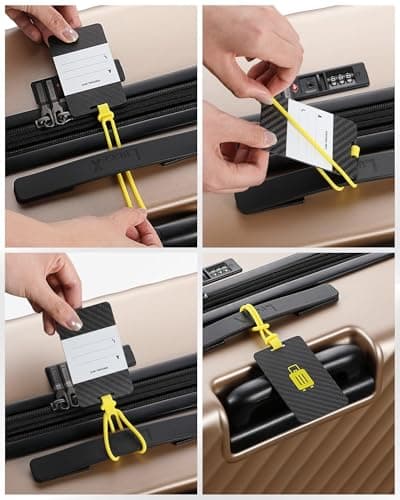 LUGGEX Luggage Tag for Suitcases - Carbon Fiber Accelerate Identification Bag Tag with Reusable Writing Panel - Waterproof & Durable, Travel Essentials（1 Pack） 8