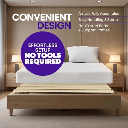 Greaton, Wooden Full Bed Slats for Support Under Mattress – Replacement Wood Slats for Full Size Bed Frame – Under Mattress Support Without Extra Height – 2.38 Standard Width 5