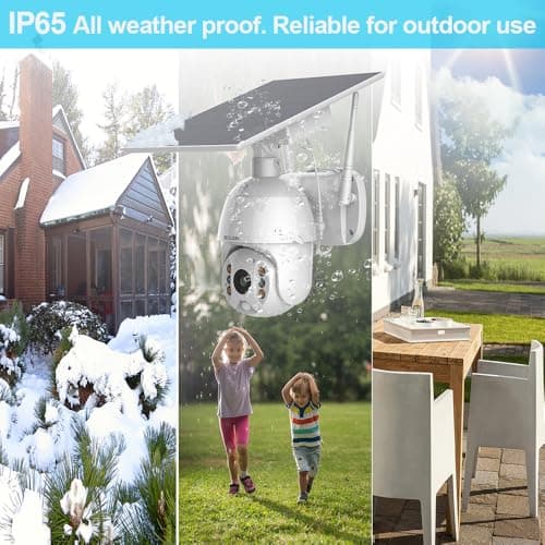 SOLIOM Solar Powered Security Camera Outdoor Wireless, 360 Pan Tilt WiFi Camera with Color Night Vision, PIR Human Detection, 2-Way Talk, Cloud Storage, No Monthly Fee, Compatible with Alexa 7