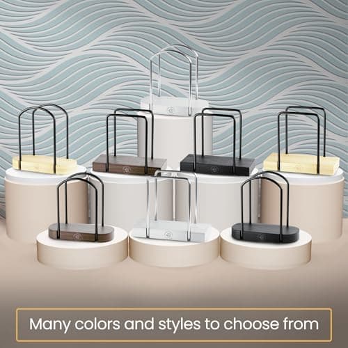 Napkin Holder for Table - Modern Black Napkin Dispenser, Bamboo and Iron Design, Non-Slip, Suitable for Kitchen, Dining, Farmhouse, Cocktail, Picnic, Bar, Outdoor Use - Holds Paper Napkins, Mail, Bill 9