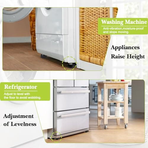 Yookwutar 4 Pack Furniture Risers 1 Inch, Adjustable Bed Risers Heavy Duty for Table Desk Couch Chair Sofa Cabinet Bed Legs Dorm, Square Stackable Bed Raisers Blocks Lift Height 1", 2" or 3", Black 7