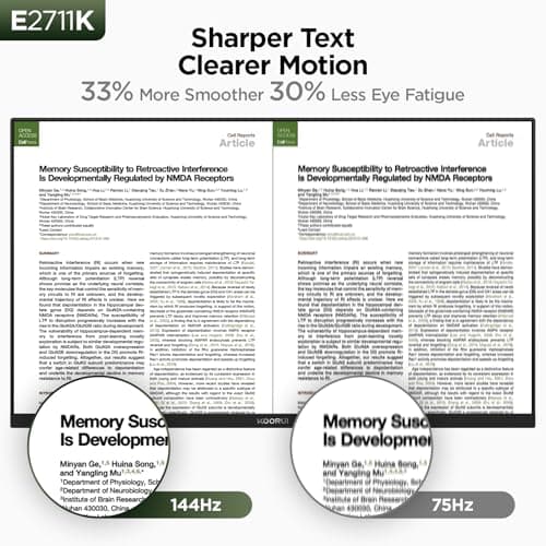 KOORUI 27 Inch Gaming Office Monitor 144Hz IPS Display, FHD 1080P with FreeSync, Eye Care TÜV Rheinland Certified with Slim Bezels, HDMI VGA Ports, Ergonomic Tilt, VESA Mount, Black 2