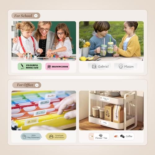 NIIMBOT Label Maker Machine D110 Label Printer Portable Wireless Connection Multiple Templates Available for Phone Easy to Use Office Home Organization Rechargeable Pink 5