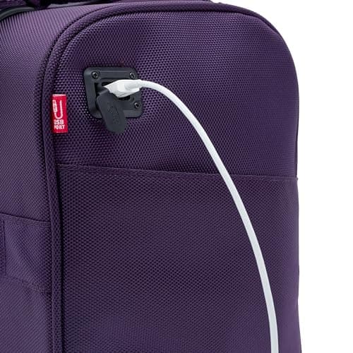 TPRC 15" Smart Underseat Carry-On Luggage with USB Charging Port, Purple 6