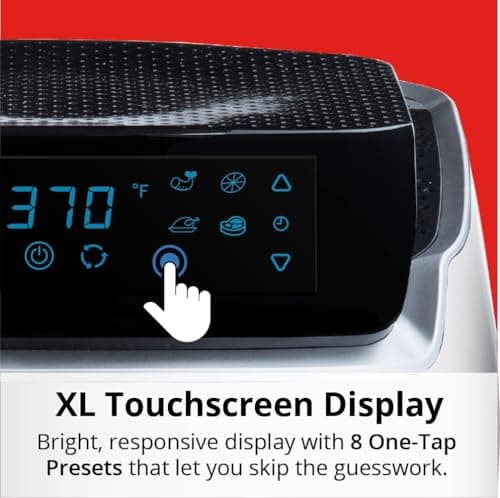 Aria 10 Qt. Touchscreen Air Fryer Oven with Premium Accessory Set and Recipe Book, White 7