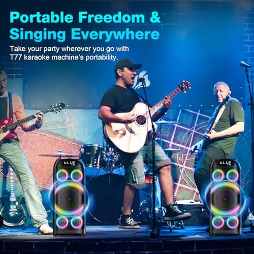 BOHINI Bluetooth Speaker, 160W Peak Powerful Loud Stereo Sound Deep Bass Wireless Boombox Portable Large Party Speakers with Subwoofer TWS Pairing Dynamic LED Light for Outdoor Camping Backyard Events 6