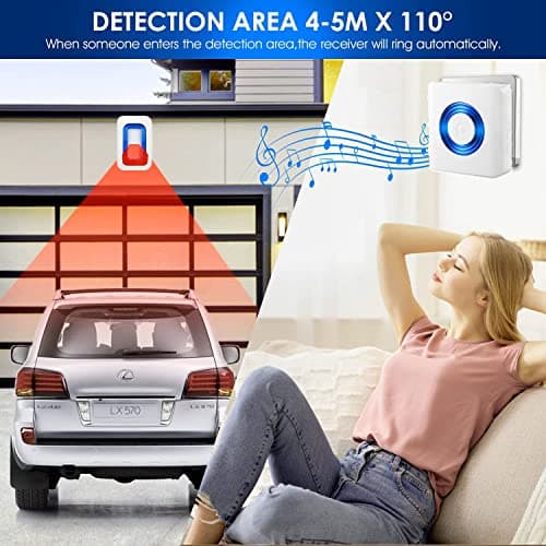 EverNary Wireless Caregiver Pager Motion Sensor Alarm Indoor Room Bed Alarms and Fall Prevention for Home/Elderly/Dementia and Kids (1 Plug-in Receiver and 1 Motion Sensor) 4