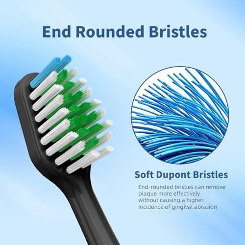 Replacement Toothbrush Heads for Waterpik Complete Care 5.0/9.0 (CC-01/WP-862), with Covers, 5 Count, Black 8