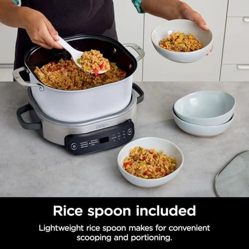 Ninja Foodi 6.5 qt Everyday PossibleCooker, 6-in-1 Functionality, Multi Cooker, Slow Cooker, Stainless Steel/White, MC1100 (Renewed) 7