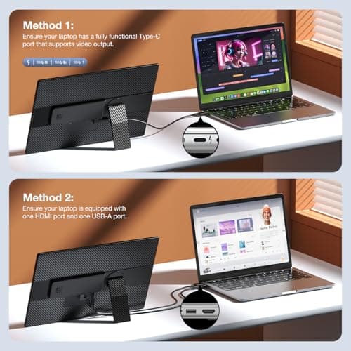 FLYTOCCA Portable Monitor, 16 Inch FHD 1200P, Horizontal/Vertical Monitor, Plug & Play, Built-in Speakers & Headphone Jack, Travel Monitor for Laptop with Premium Smart Cover 5