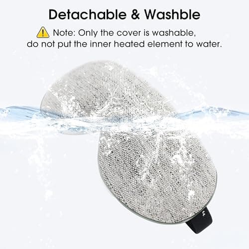 Heated Eye Mask, Cordless Rechargeable Eye Compress, Eye Relief, Improved Sleep, Washable Eye Mask, 4 Heat Levels, 4-Level Timing - Gray 6