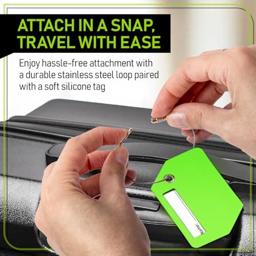 Untethered 4-Pack Luggage Tag Set | Durable Luggage Tags for Suitcases & Travel Bags | Bag Tag & Name ID Identifiers | Suitcase Tags for Easy Luggage Identification 6