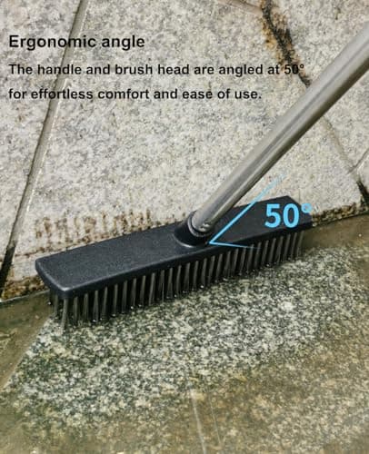 Xifando Heavy-Duty Push Broom Brush - Perfect for Bathroom, Kitchen, Patio, Garage, Deck, Concrete, Wood, Stone, and Tile Floors (14.5" Stainless Steel Bristle-Black) 5