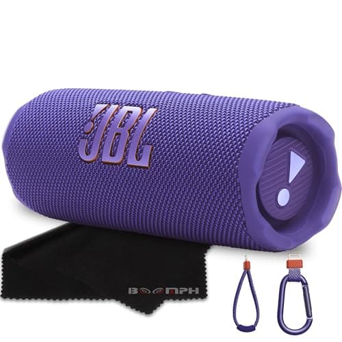JBL Flip 7 Portable Bluetooth Speaker, IP68 Waterproof, Dustproof, Drop-Proof, PushLock System, AI Sound Boost, 16H Battery – Purple – Boomph's Comprehensive Ultimate Performance Cloth Solution