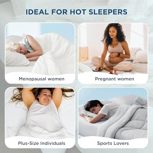 Bedsure Cooling Comforter Twin XL Size - Rayon Derived from Bamboo Blend & Breathable Lyocell Grey Comforter, Natural Cool Duvet for Hot Sleeper, Ultra-Soft and Moisture-Wicking, Gray, 92x68 Inches 6