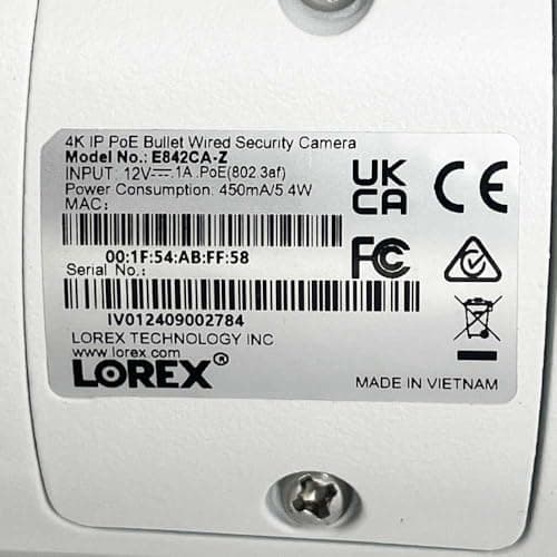 Lorex 4K 8MP IP Bullet PoE White Wired Security Camera | Add-On Camera | Color Night Vision | Smart Motion Detection (Person/Vehicle) | Listen-in Audio | IP67 Weatherproof | Metal Housing 13