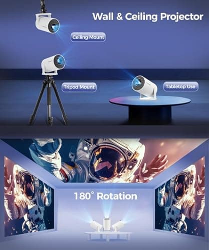 Magcubic HY300PRO Mini Projector with WiFi and Bluetooth, 4K Support 200ANSl Smart Portable Projector, AutoKeystone, 180° Rotation, Home Video Proyector for Home, Bedroom, Outdoor 7