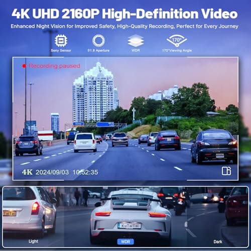 KuTaiTai 4K Dash Cam fit for Toyota RAV4 2022 2023 2024 2025 LE Limited SE Adventure XLE Premium XSE (Model B) with Vent Hole, OEM Look, G-Sensor, Loop Recording, 24H Parking Monitor, 128GB Card 7