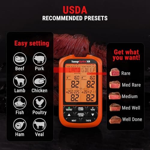 TempPro TempSpike 1000FT Wireless Meat Thermometer Digital with 2 Upgraded Ultra-Thin Probes, Kitchen Food Thermometer Cooking, Turkey, Smoker, BBQ, Grill Temperature Indicator (Previously ThermoPro) 9