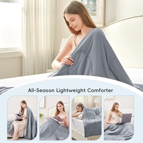 SameBed Cooling Comforter Full/Queen Size, All Season Blanket for Hot Sleepers, Lightweight Comforter for Night Sweats, Double-Sided Cooling Bedding for Bed, Sofa, Office, Camping (Dark Gray,90"*90") 7