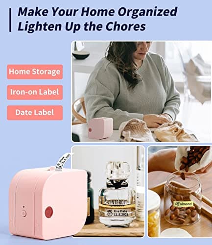 Zodzi Label Maker, P12 Label Maker Machine with Tape, Portable Thermal Label Printer for Organization,Mini Bluetooth Label Makers for Home, School and Office Labeling 5