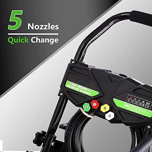 4200PSI Gas Pressure Washer, 2.8GPM Commercial Power Washer Gas Powered, 212cc 7.0 HP Engine,Includes 0.7L Soap Tank,5 QC Nozzles,25’ Hose,Car Wash Machine/Car/Driveway, EPA/CARB/ETLCompliant (Black) 7