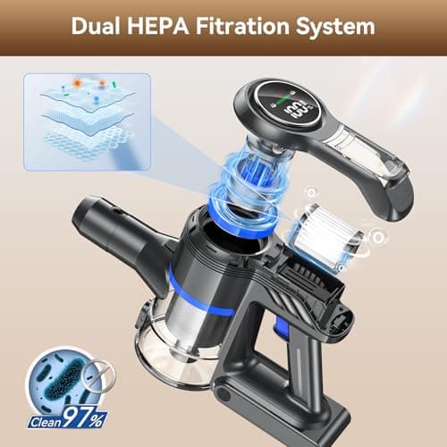 DREAME J30-W Cordless Vacuum Cleaner, 450W Powerful Suction, 65Min Runtime, LED Headlights, HEPA Filtration, Detachable Battery, Stick Vacuum Cleaner for Pet Hair & Hard Floor 7