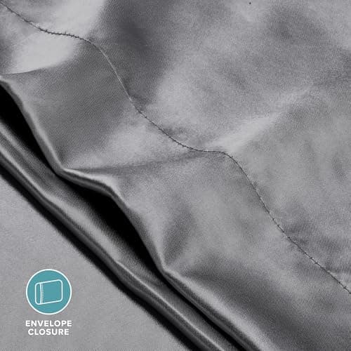 Bare Home 100% Mulberry Silk Pillowcase for Hair and Skin - Ultra Premium 6A Grade 19 Momme Silk Pillow Case - Envelope Enclosure - Breathable Cooling Pillow Cover (Standard, Grey) 8
