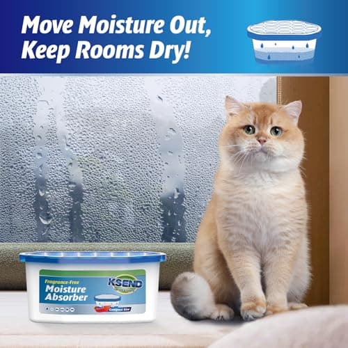 Ksend Moisture Absorbers, 24 Pack, Compact Dehumidifier for Closet, Efficient Humidity Absorber Boxes, Moisture Absorber for Closet, Odor Eliminator with Fragrance Free, Blue, 6.4oz, 300ml 8