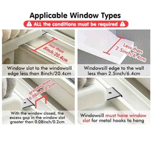 Zoratoo Cloud-Cuddle Cat Window Perch with 4-Sided Bolster, Zipper Design Cushion Window Seat for Window Sill, Sturdy Metal Frame & Easy Assembly Pet Hammock Bed for Indoor Cats (Gray, Large) 9