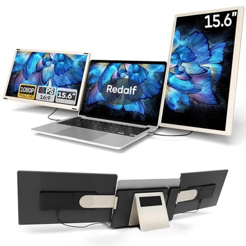 Laptop Screen Extender, 15.6'' 1080P FHD Laptop Monitor Extender with 235°Rotation Detachable Dual Monitor, Plug & Play, Triple Screen for 13"-17.3" Laptops Compatible with Mac/Wins/Android/Dex