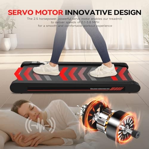 Sperax Walking Vibration Pad,Under Desk Treadmills for Home,4 in 1 Vibration Plate Exercise Machine,Portable Walking Pad with APP,350 Lb Capacity Multifunctional Treadmill Pro Max 6
