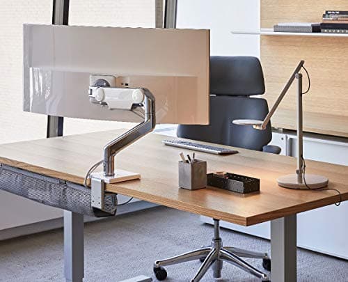 Humanscale M10 Adjustable Heavy Duty Monitor Arm with Angled/Dynamic Links - Two Piece Clamp Mount - Black M10CMBBTB 5