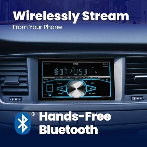 BOSS Audio Systems 820BRGB Car Stereo - Double Din, Bluetooth, No CD DVD Player, AM/FM Radio Receiver, Multi Color Illumination, Aux in, USB 6