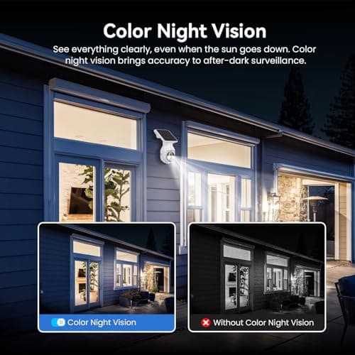 HopeFlex 1080p WiFi Security Camera with Solar Panel, Battery Powered, Pan Tilt, AI Motion Detection, Night Vision, 2-Way Talk, IP65, Cloud Storage (Sold Separately), 2.4GHz WiFi Only 5