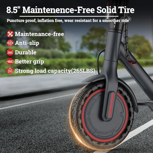 Qlaway Electric Scooter - Top Speed 19 MPH, Max 15 Miles Ranges, 8.5" Solid Tire, Powerful 350W Motor, Load 264LBS, Aluminum Alloy Foldable Commuting Escooter for Adults & Teens 7