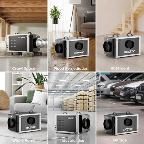 Waykar 158 Pints Crawl Space Dehumidifier with Remote Control and Pump, Dual Duct HVAC Commercial Whole-House Dehumidifier for Basement, Industry Water Damage Unit - 5-Year Quality Coverage 9