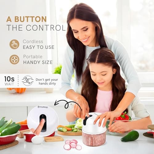 EASYSPEED Electric Garlic Chopper 1Cup, Mini USB Charging Wireless Food Processor with 304 Stainless Steel, 3 Sharp Blades, Portable Kitchen Meat Grinder for Onion, Garlic, Ginger, Chili 5