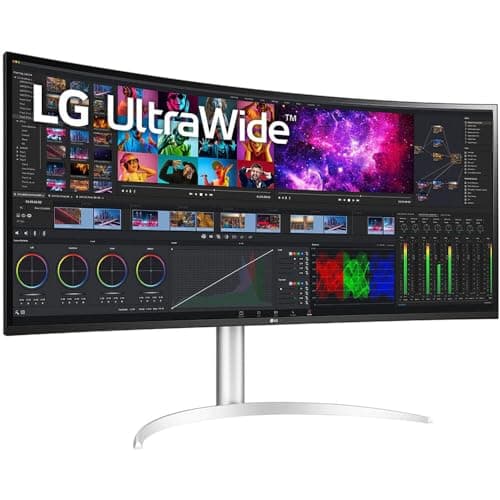 LG UltraWide 40WP95C-W (5120 x 2160) 39.7" 21:9 Curved FreeSync 5K2K HDR IPS Monitor (40WP95C-W) + Cleaning Kit + USBC Cable + HDMI Cable 2