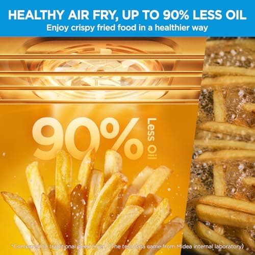 Midea Flexify French Door Toaster Oven Air Fryer Combo, 26.4 QT, Extra Large Air Fryer Countertop Oven 10-in-1 Combo, 25% Faster Cooking and 90% Less Oil, Stainless Steel 6