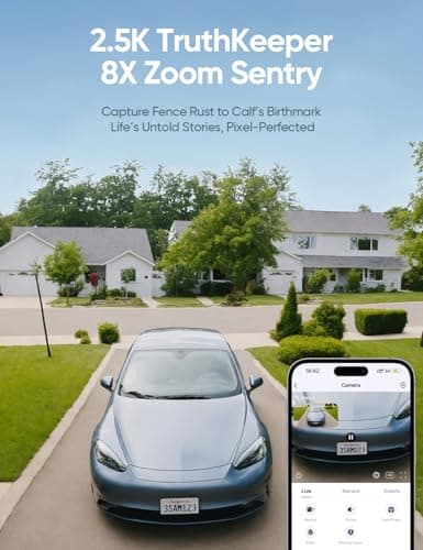 CINMOORE 24/7 Recording 4G LTE Cellular Security Camera Outdoor, No WiFi Needed, PTZ Free AI Tracking, 2.5K Solar Powered Surveillance Camera, Color Night Vision, SIM/64GB SD Card 7