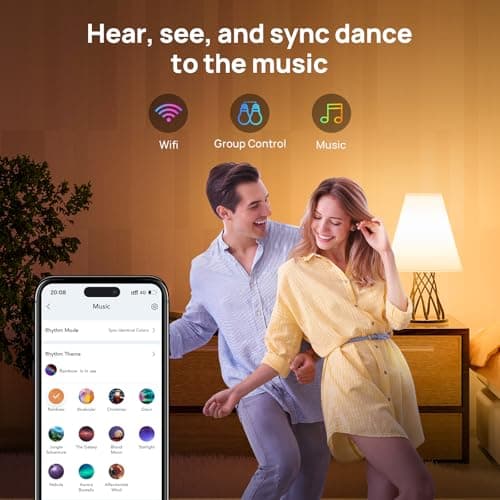 Consciot Smart Light Bulbs, WiFi Bluetooth Color Changing LED Light Bulb, A19 E26 RGBTW Light Bulbs That Works with Alexa/Google Home/Apple Home/Siri, Music Sync, 60W Equivalent Smart Bulb, 6 Pack 6