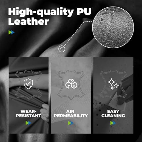 COMHOMA Big and Tall Gaming Chair with Pocket Spring Lumbar Support, Ergonomic Office Chair with Footrest, Executive Desk Chair with Outward Fixed Soft Armrests, Computer Chair with High Back, Black 7