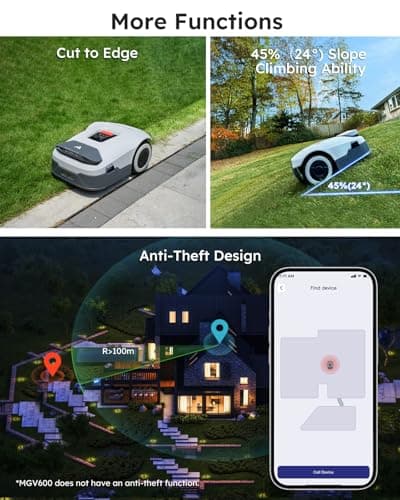 ANTHBOT Genie600 Robot Lawn Mower - NO Wire, Full Band RTK+4-Eye Vision Robotic Lawnmower for 1/4 Acre, Auto Mapping, Multi-Zone Management, Accurate Obstacle Avoidance, Intelligent Path Planning 6